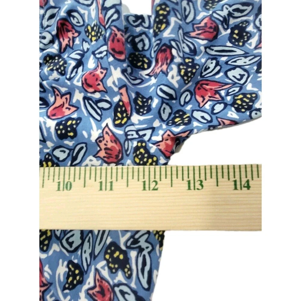 GK Elite VTG Tulip Garden LS Cotton Leotard Bodysuit 3/4 Sleeve Blue AM Adult M - Picture 10 of 13